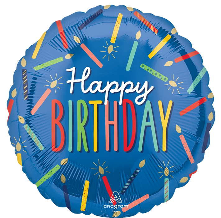 Birthday Candles Mylar Balloon, 18"