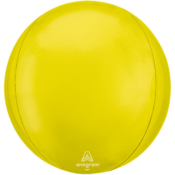 Orbz Balloon, 15" - Vibrant Yellow