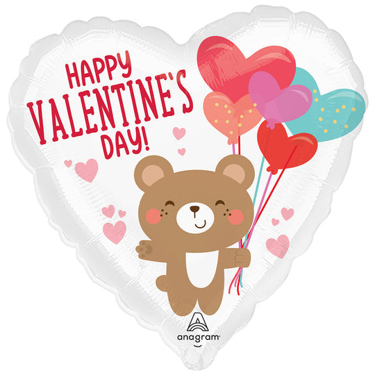  18-inch Valentine's Day Bear Hug Heart Shaped Mylar Balloon.