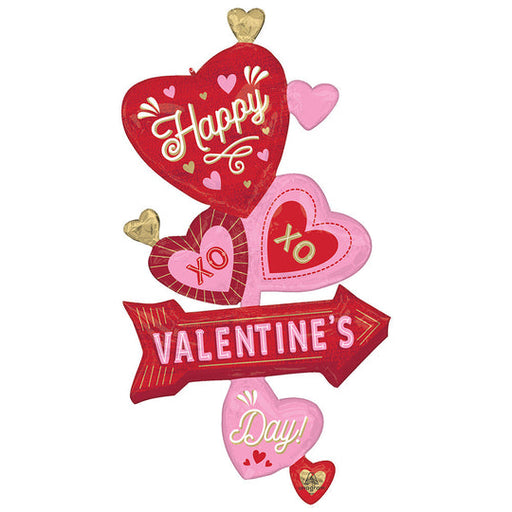 A 52-inch Valentine's Day Retro Love Arrow Supershape Balloon