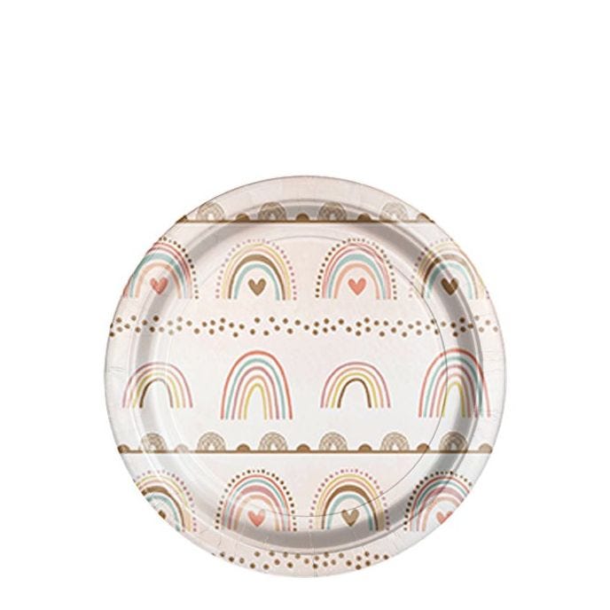 Boho Rainbow Dessert Plates 7" | 8ct