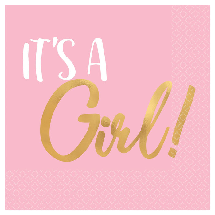 It's A Girl Beverage Napkins | 16ct