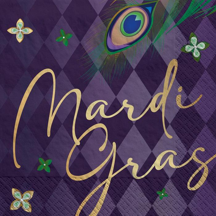 Mardi Gras Masquerade Luncheon Napkins | 16 ct