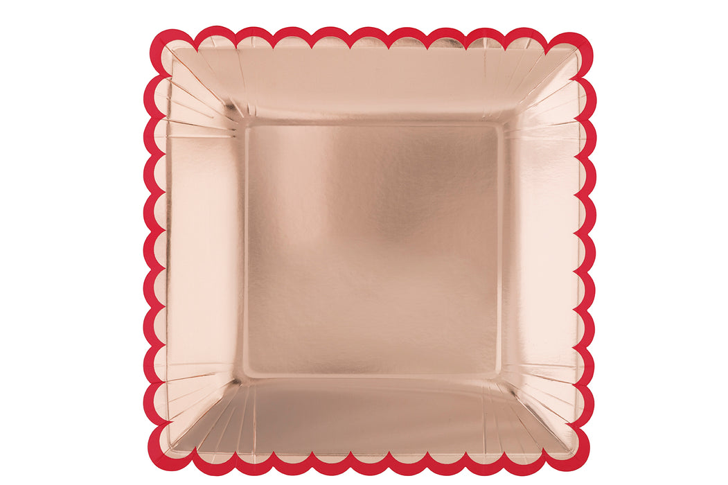 Valentine's Square Scalloped plate, 10" | 8 ct