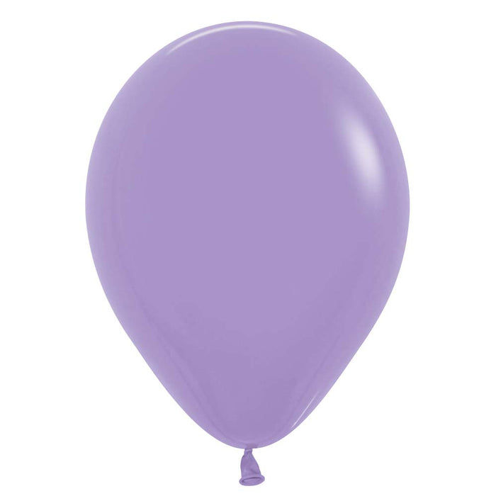 Single inflated 11-inch Lilac color latex balloon