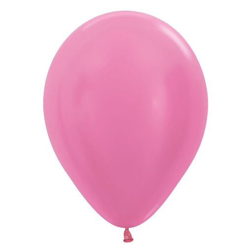 Inflated Pearl Fuchsia color latex balloon