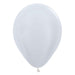 Single inflated 11-inch Pearl White color latex balloon