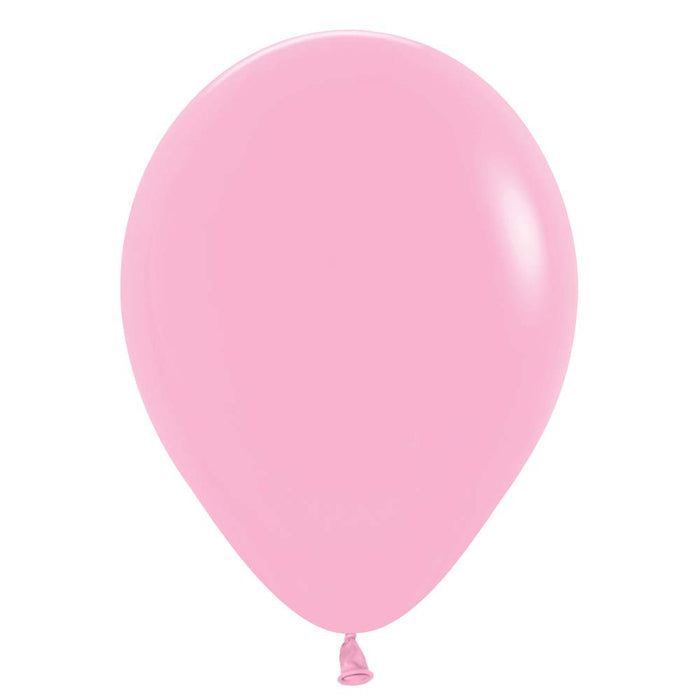 Single inflated 11-inch Bubble Gum Pink color latex balloon