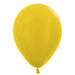 Single inflated 11-inch Metallic Yellow color latex balloon