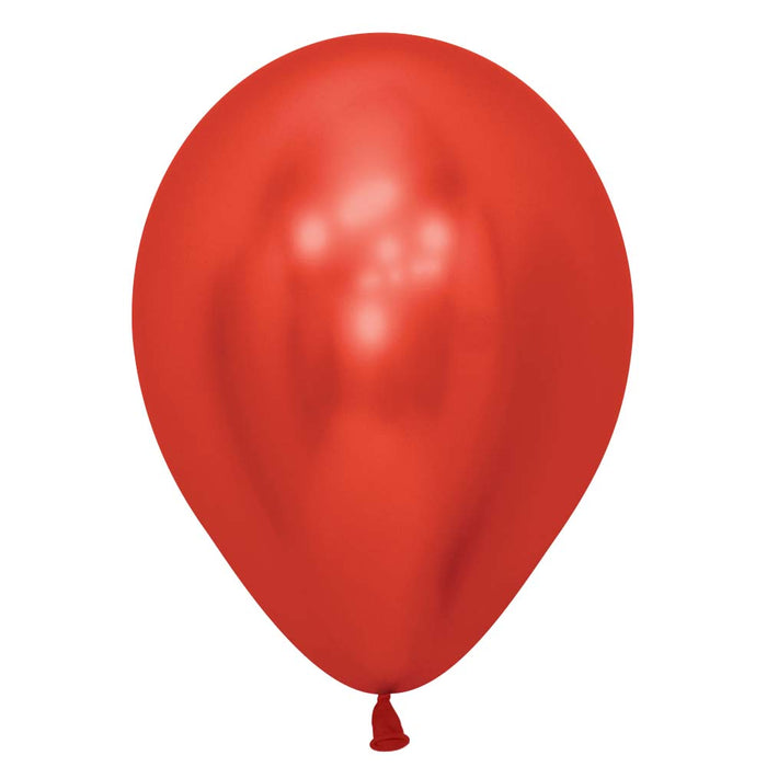 Single inflated 11-inch Reflex Crystal Red color latex balloon