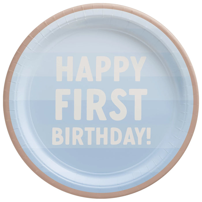 Little Mister One-derful First Birthday Round Plates, 7" | 8 ct