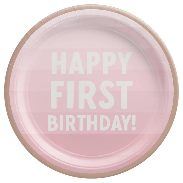 Little Miss One-derful First Birthday Round Plates 7" | 8 ct