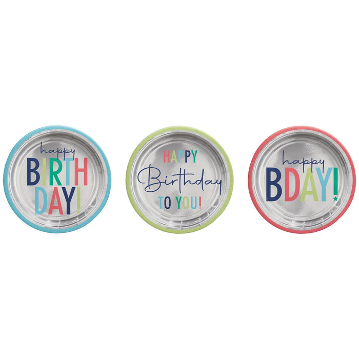 Modern Birthday Happy Birthday Assorted Plates, 7" | 8ct