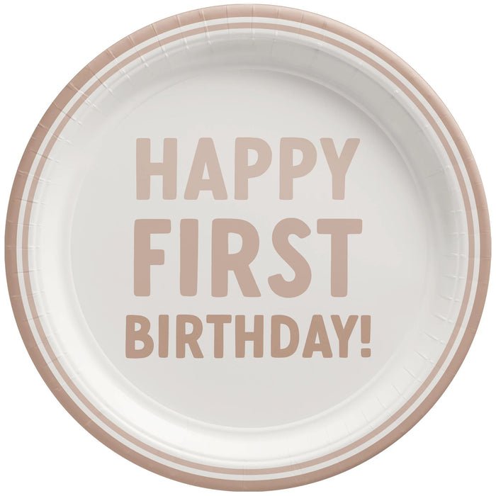 Gender Neutral First Birthday Plates 9" | 8 ct