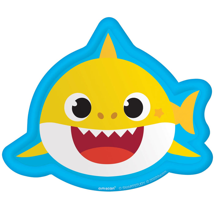 Baby Shark Shaped Plates, 8 1/4" x 10" | 8ct