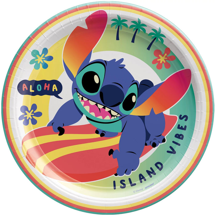 Stitch Round Paper Plates  9" | 8 ct