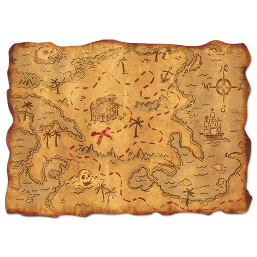 The front of the Plastic Pirate Treasure map