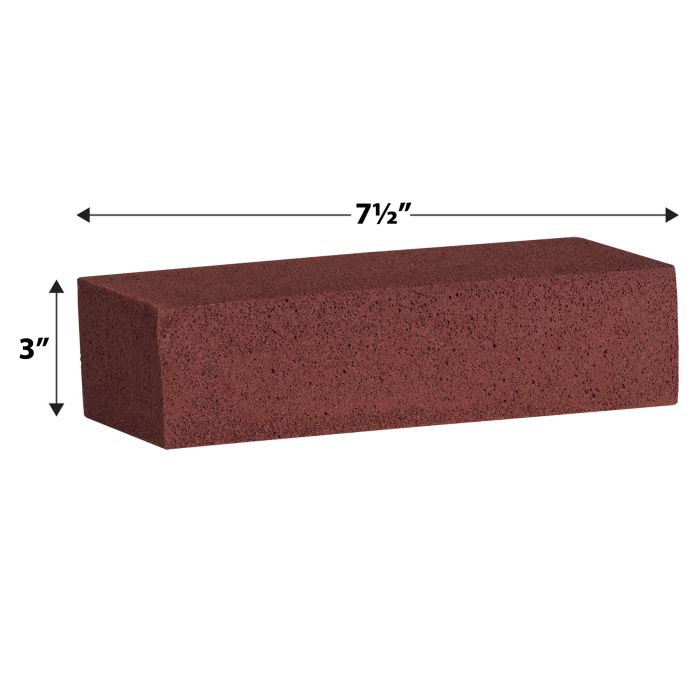 Foam Red Bad Call Brick in package showing measurements of 7.5" long by 3" tall.