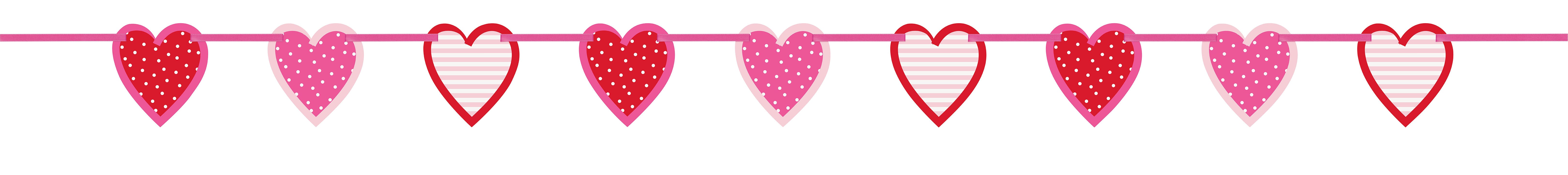 Valentine's Heart Cutouts Hanging Banner 6.45' | 1 ct