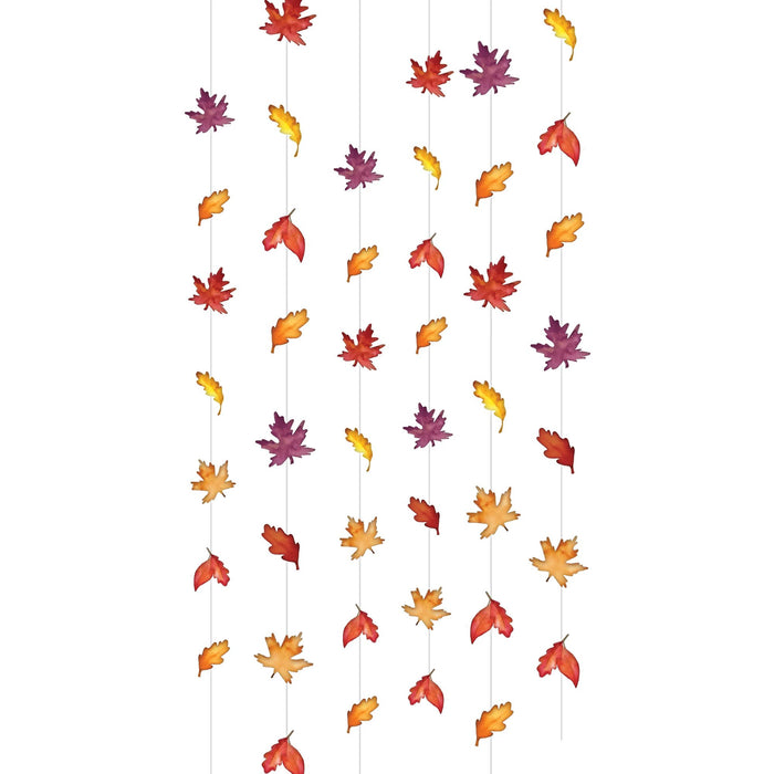 Fall Hanging String Leaves Decoration 7'  | 6ct