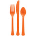 Orange Plastic Assorted Cutlery | 24 pcs