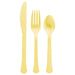 Light Yellow Plastic Assorted Cutlery | 24 pcs