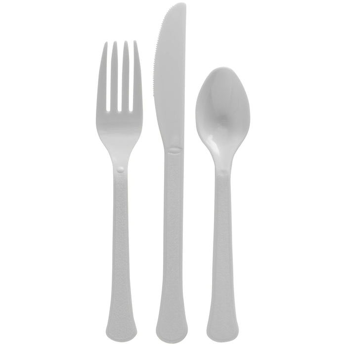 Silver Plastic Assorted Cutlery | 24 pcs