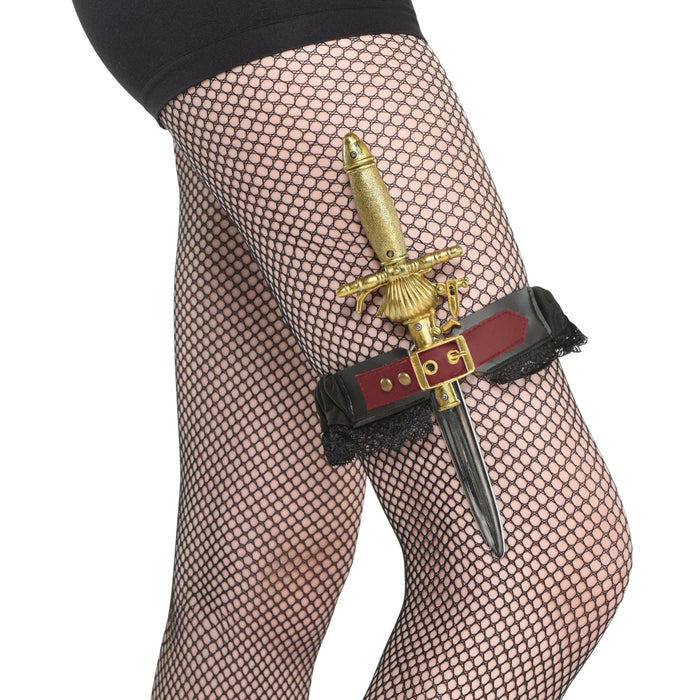 Ahoy, matey! Spruce up your look with this swashbuckling Pirate Maiden Garter with a Sword - ready to be added to your wardrobe. With this one-of-a-kind accessory, you'll be looking like a scurvy buccaneer on the high seas of fashion. Arrrrre you ready?