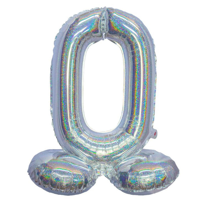 Air Filled Silver Number Self Standing Balloon 28.4" | 1 ct