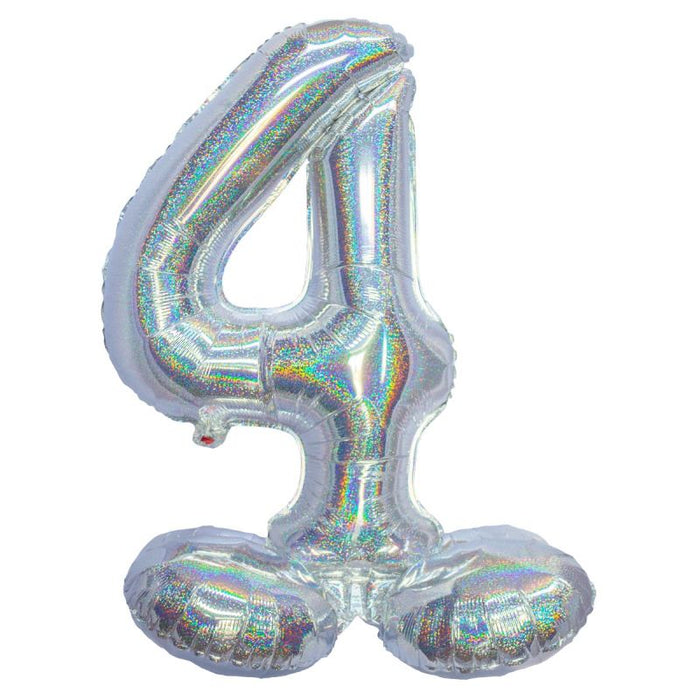 Air Filled Silver Number Self Standing Balloon 28.4" | 1 ct