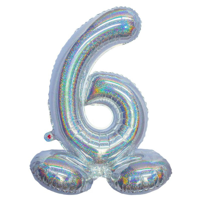 Air Filled Silver Number Self Standing Balloon 28.4" | 1 ct