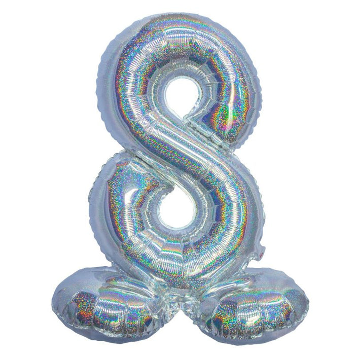 Air Filled Silver Number Self Standing Balloon 28.4" | 1 ct