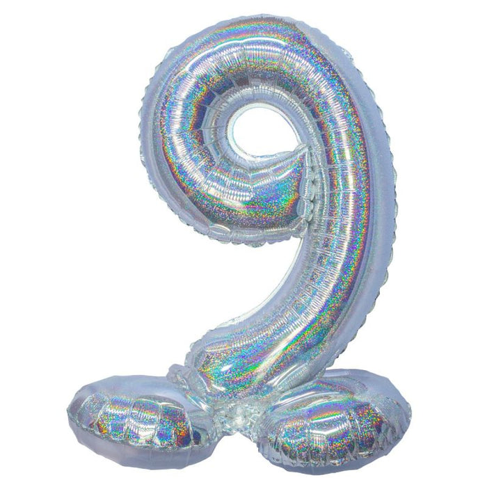 Air Filled Silver Number Self Standing Balloon 28.4" | 1 ct