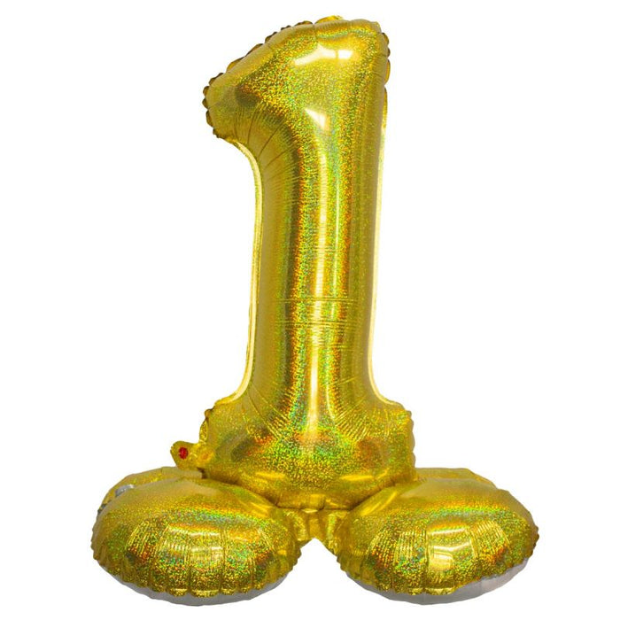 Air Filled Gold Number Self Standing Balloon 28.4" | 1 ct