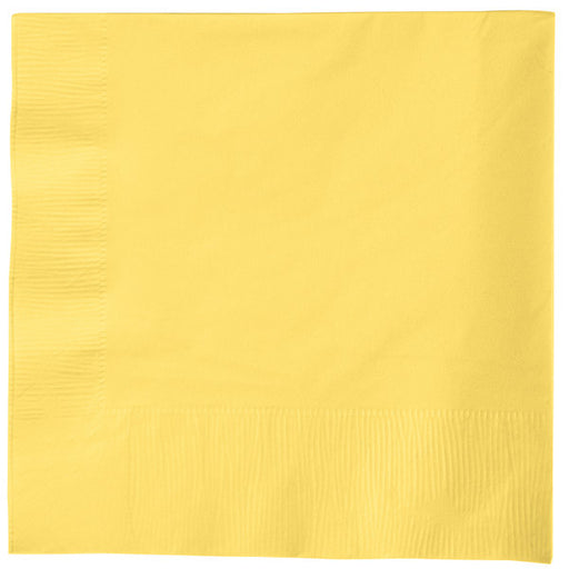 These Light Yellow Lunch Napkins are perfect for any occasion with their soft and subtle color. Each pack includes 50 napkins, providing plenty for your guests to use. Made from high-quality 2-ply materials, these napkins are durable and highly absorbent, ensuring a mess-free dining experience. Add a touch of elegance to your next event with these beautiful napkins.