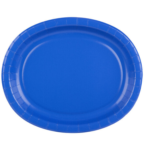 A 12-Inch Colbalt Blue Oval Platter. Comes in a pack of 8.