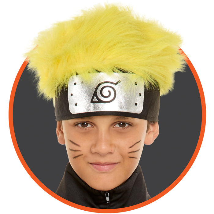 A Youth wearing a Naruto headpiece.