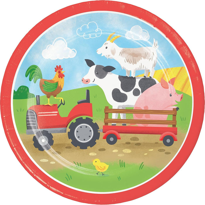 Farm Animals Dessert Paper Plates 7" | 8ct