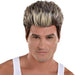 A man wearing a Frosted Tips Spiked Wig.