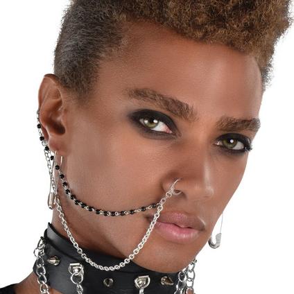 A person wearing a 3 piece Punk Jewelry Set.