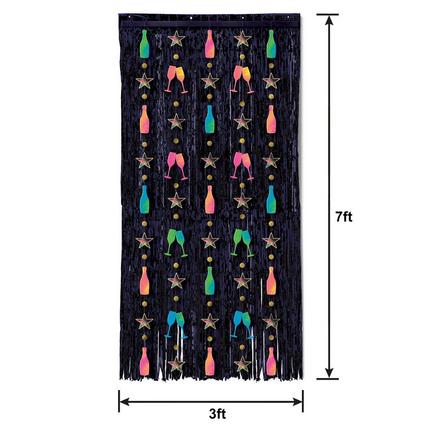 New Year's Eve Countdown Glow Black Light Reactive Doorway Curtain, 3' x 7' | 1 ct