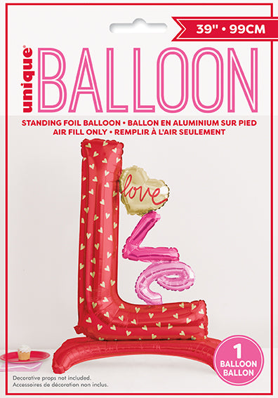 Valentine's Standing Love Shaped Foil Balloon, 39" | 1 ct