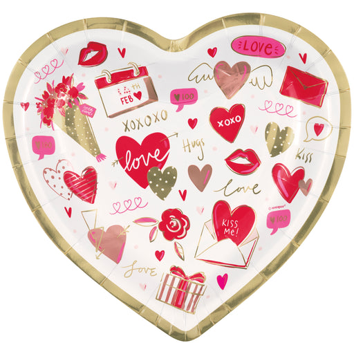 Valentine's Heart Shaped Plates, 9" | 8 ct