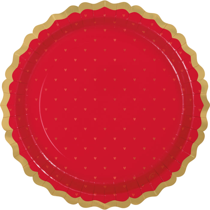 Valentine's Scalloped Plate, 11" | 8 ct