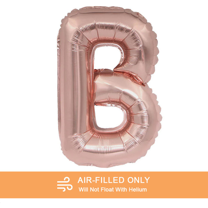 Air Filled Rose Gold Mylar Letter Balloon, 16" | 1 ct