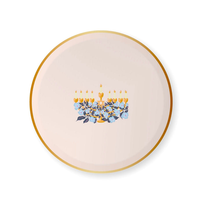 8" Happy Hanukkah Menorah Small Plate