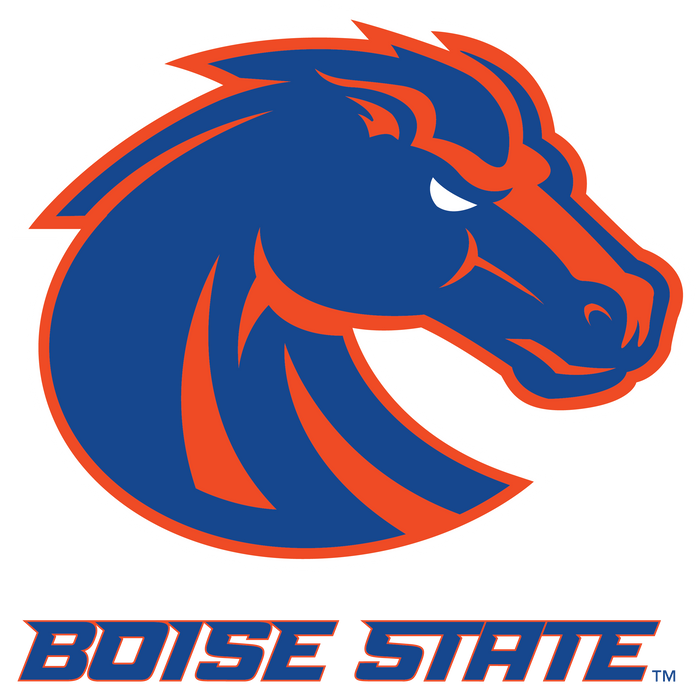 A contour cut BSU Broncos logo sticker