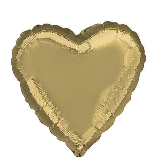 White Gold Heart Balloon, 18"