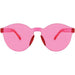 A pair of Clear Pink Frameless Glasses.