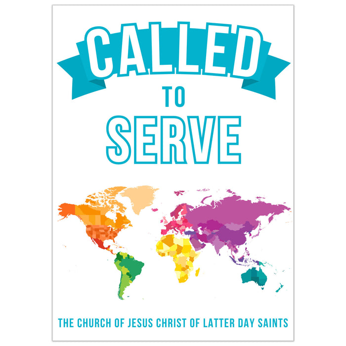 A 24" x 32" color Missionary Called to Serve Banner.